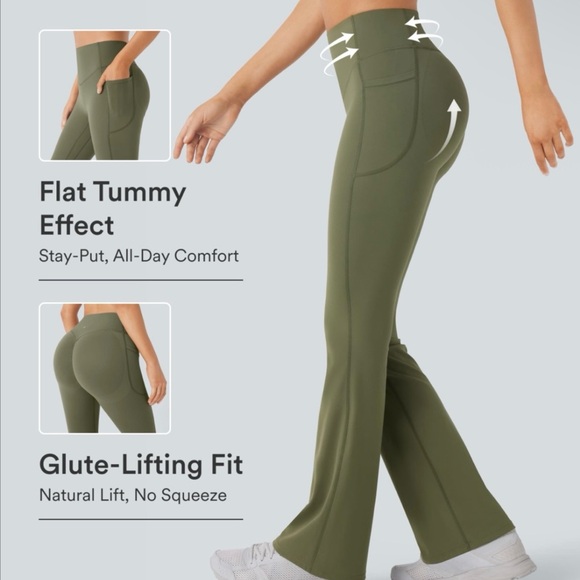 HALARA Flared Leggings - Olive XS - Picture 9 of 14